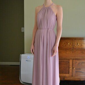 David's Bridal Bridesmaid High Neck Dress Quartz Size 4